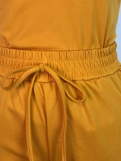 2 Piece Sleeveless Solid Color Tank Top Pants Set