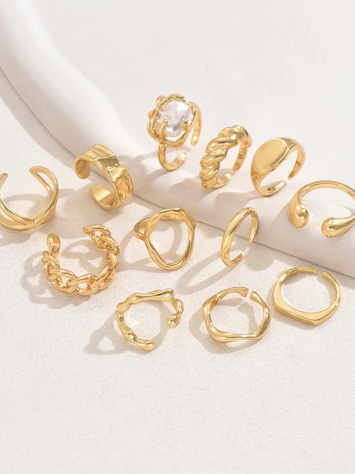 Adjustable Geometric Ring Set