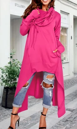 Asymmetric Long Sleeve Sweatshirts Tunic Top