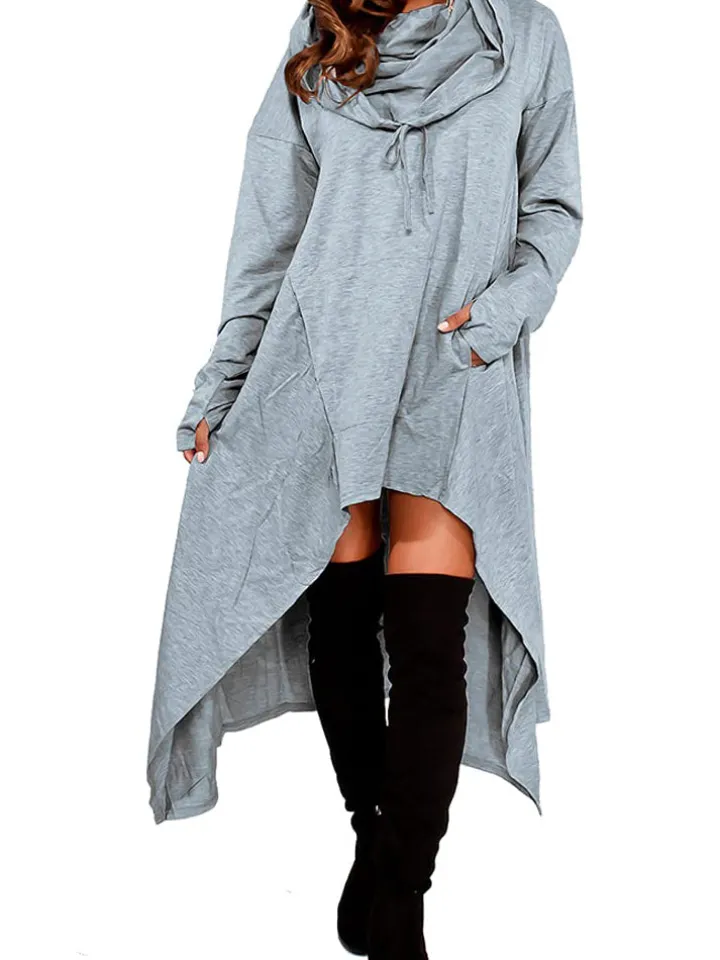 Asymmetric Long Sleeve Sweatshirts Tunic Top