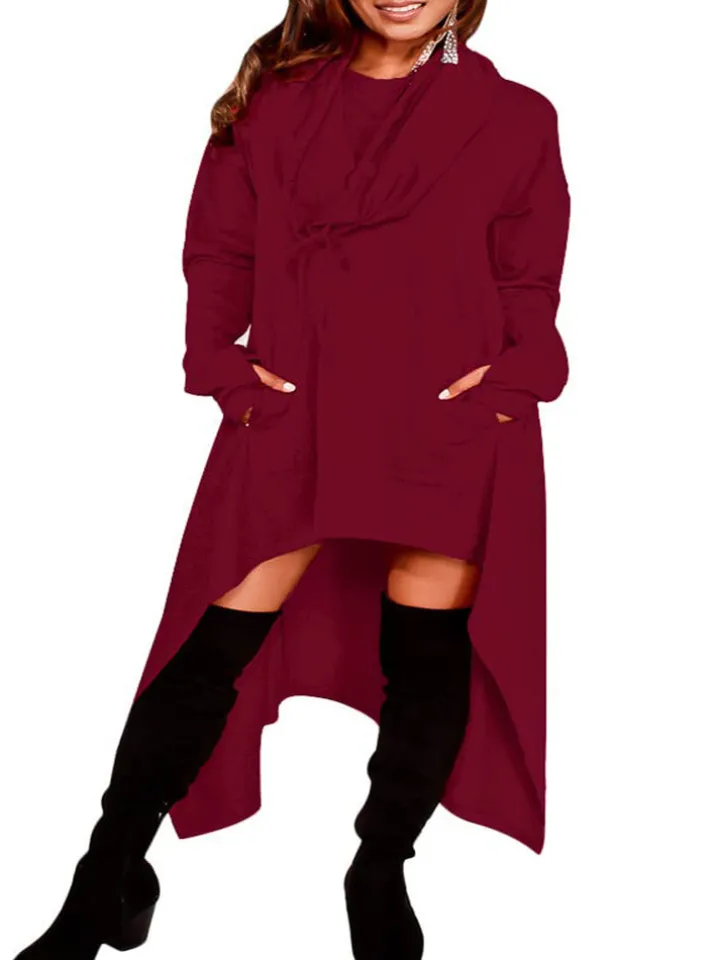 Asymmetric Long Sleeve Sweatshirts Tunic Top