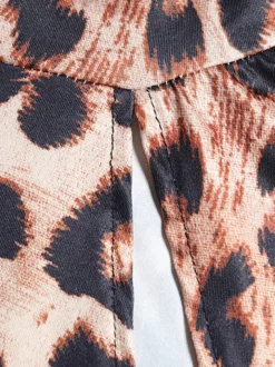 Asymmetrical Leopard Halter Neck Dress