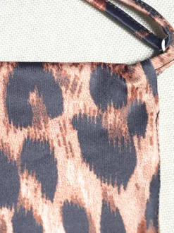 Asymmetrical Leopard Halter Neck Dress