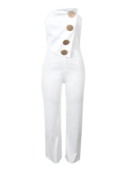 Asymmetrical Sleeveless Strapless Jumpsuit