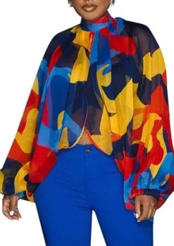 Bat Long Sleeve Chiffon Blouse