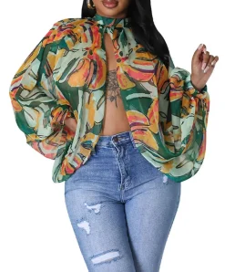 Bat Long Sleeve Chiffon Blouse