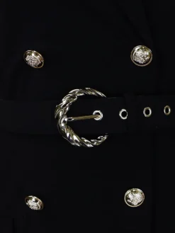 Belted Blazer Pleated Midi Dress