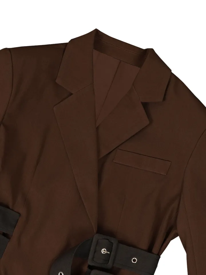 Belted Button Blazer Jacket