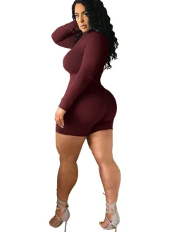 Bodycon Long sleeve Mock Neck Jumpsuit