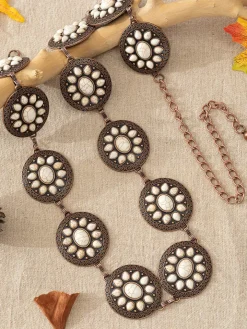 Bohemian Ethnic Turquoise Alloy Chain Belt