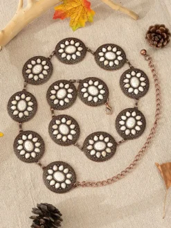 Bohemian Ethnic Turquoise Alloy Chain Belt