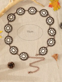 Bohemian Ethnic Turquoise Alloy Chain Belt