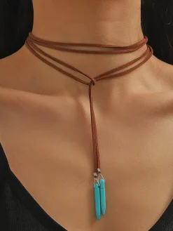 Bohemian Turquoise Earring Bracelet Necklace Sets