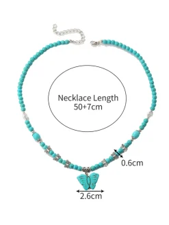 Bohemian Turquoise Earring Bracelet Necklace Sets