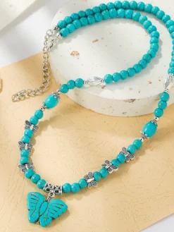 Bohemian Turquoise Earring Bracelet Necklace Sets