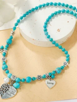 Bohemian Turquoise Earring Bracelet Necklace Sets