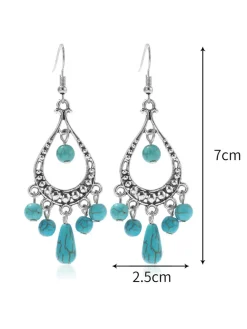 Bohemian Turquoise Earring Bracelet Necklace Sets