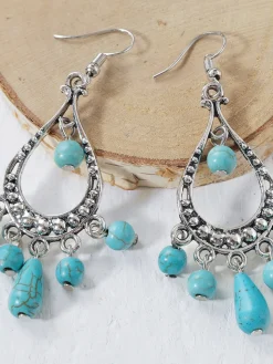 Bohemian Turquoise Earring Bracelet Necklace Sets
