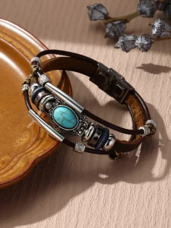 Bohemian Turquoise Earring Bracelet Necklace Sets