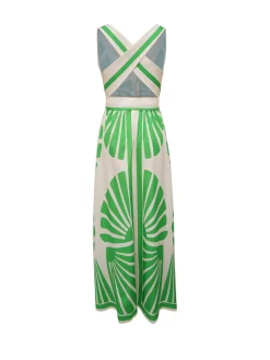 Boho Print Cross Back Maxi Dress
