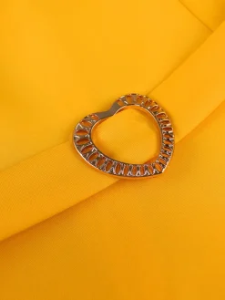 Bow Tie Lantern Sleeve A-Line Dress