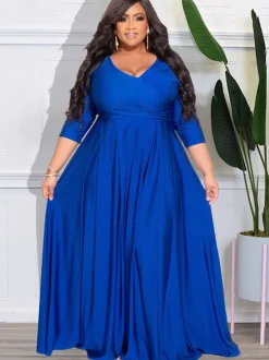 Bracelet Sleeve V Neck Bodycon Maxi Dress