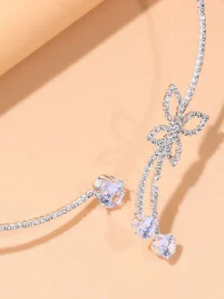 Butterfly Decoation Glitter Rhinestone Necklaces