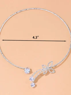 Butterfly Decoation Glitter Rhinestone Necklaces