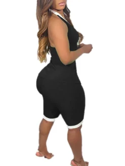 Button Down Tank Crop Top Shorts Sets