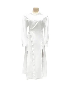 Button-Down Slit Maxi Shirt Dress