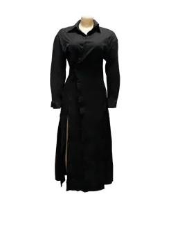 Button-Down Slit Maxi Shirt Dress