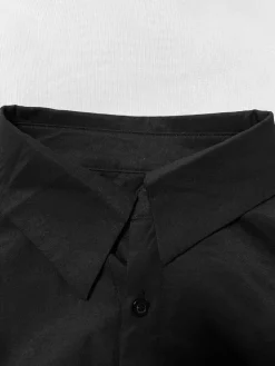 Button-Down Slit Maxi Shirt Dress