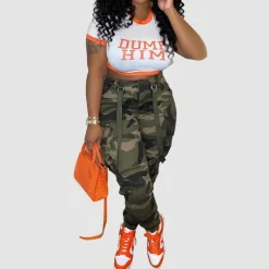 Camouflage Cargo Patch Pocket Overalls