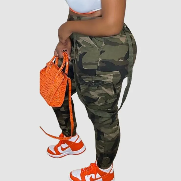 Camouflage Cargo Patch Pocket Overalls