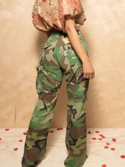 Camouflage Distressed Cargo Pants