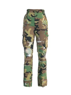 Camouflage Distressed Cargo Pants