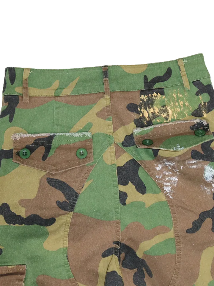 Camouflage Distressed Cargo Pants