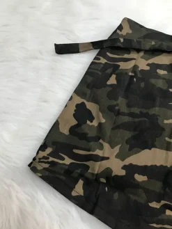 Camouflage Pocketed Mini Skirt Shorts