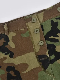 Camouflage Utility Pockets Split Skirt