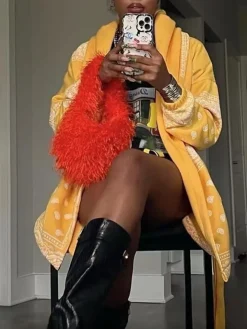 Candy Color Fluffy Fringe Mini Handbag