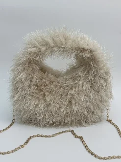 Candy Color Fluffy Fringe Mini Handbag