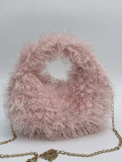 Candy Color Fluffy Fringe Mini Handbag