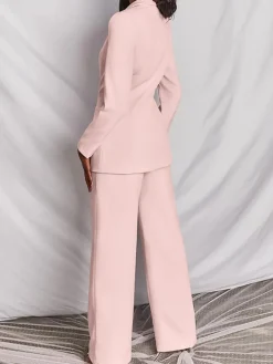 Casual Blazer Long Pants Two Piece Outfits