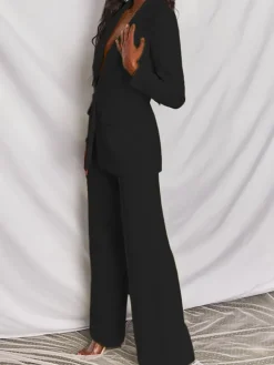 Casual Blazer Long Pants Two Piece Outfits