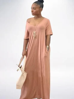 Casual Loose Pockets Maxi Dress
