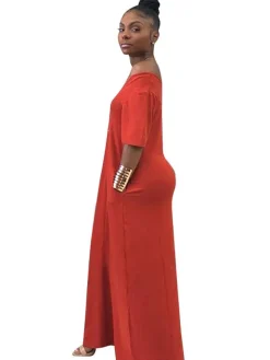 Casual Loose Pockets Maxi Dress