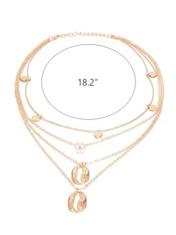 Casual Shell Pearl Multilayer Necklace