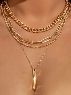 Chain Layered Initial Necklaces