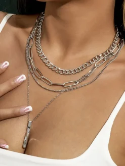 Chain Layered Initial Necklaces