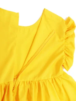 Color Block Ruffle Sleeve Swing Loose Dress